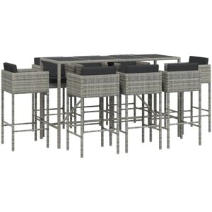 vidaXL Garden Bar Set Outdoor Table Bar Table Set with Cushions vidaXL Garden Bar Set Outdoor Table Bar Table Set with Cushions