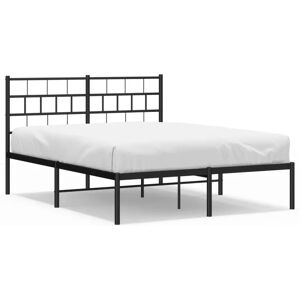 vidaXL Bettgestell mit Kopfteil - Metall, 180x200 cm, Schwarz vidaXL Bettgestell mit Kopfteil - Metall, 180x200 cm, Schwarz