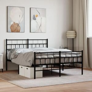vidaXL Metal Bed Frame Black 120x190 cm - Bed Frame vidaXL Metal Bed Frame Black 120x190 cm - Bed Frame