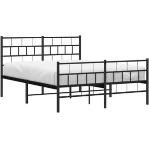 vidaXL Metal Bed Frame - 160x200cm Black with Headboard & Footboard vidaXL Metal Bed Frame - 160x200cm Black with Headboard & Footboard