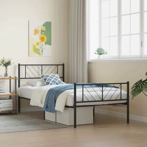 vidaXL Metal Bed Frame with Headboard & Footboard - Bed Type vidaXL Metal Bed Frame with Headboard & Footboard - Bed Type