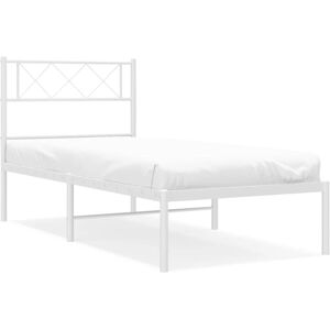 vidaXL 372317 Bettgestell - Metall, Weiß, 80x200cm, mit Kopfteil vidaXL 372317 Bettgestell - Metall, Weiß, 80x200cm, mit Kopfteil