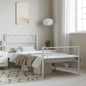 vidaXL Metal Bed Frame White 100x190 cm - Bed Frame vidaXL Metal Bed Frame White 100x190 cm - Bed Frame