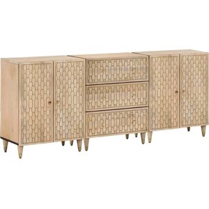 Conjunto de 3 aparadores de madera de mango vidaXL - Estilo retro Conjunto de 3 aparadores de madera de mango vidaXL - Estilo retro