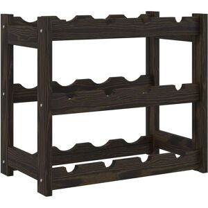 vidaXL Black 12 Bottle Pinewood Wine Rack - Wine Storage vidaXL Black 12 Bottle Pinewood Wine Rack - Wine Storage
