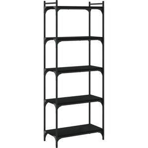 vidaXL Black 5-Tier Bookcase - Bookshelf, Storage Cabinet, Engineered Wood vidaXL Black 5-Tier Bookcase - Bookshelf, Storage Cabinet, Engineered Wood
