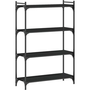 vidaXL Bookcase 4-Tier Black 80x30x120 cm Engineered Wood - Bookcase vidaXL Bookcase 4-Tier Black 80x30x120 cm Engineered Wood - Bookcase