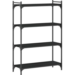 vidaXL Bookcase 4-Tier Black 80x30x120 cm Engineered Wood - Bookcase vidaXL Bookcase 4-Tier Black 80x30x120 cm Engineered Wood - Bookcase