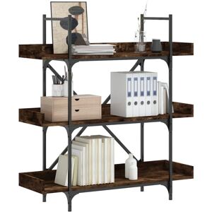 vidaXL 837689 Smoked Oak 3-Tier Bookcase - Bookcase vidaXL 837689 Smoked Oak 3-Tier Bookcase - Bookcase