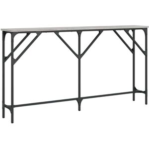 vidaXL Console Table Grey Sonoma 140x23x75 cm Engineered Wood - Console Table vidaXL Console Table Grey Sonoma 140x23x75 cm Engineered Wood - Console Table