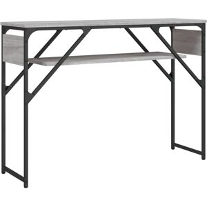 vidaXL Grey Sonoma Console Table with Shelf - Console Table vidaXL Grey Sonoma Console Table with Shelf - Console Table