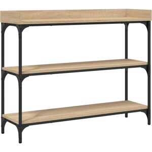 vidaXL Sonoma Oak Console Table with Shelves - Console Table vidaXL Sonoma Oak Console Table with Shelves - Console Table
