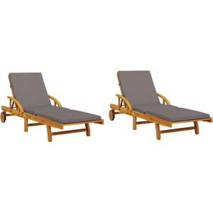 VidaXL 3206373 Outdoor Chair Lounge Padded Seat Acacia Wood Grey - Outdoor Chair VidaXL 3206373 Outdoor Chair Lounge Padded Seat Acacia Wood Grey - Outdoor Chair