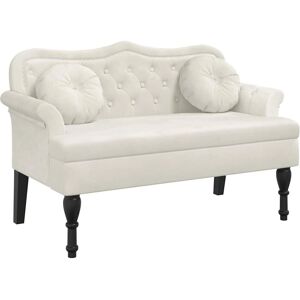 Vidaxl Samt Creme Sitzbank mit Kissen 120,5x65x75 cm Vidaxl Samt Creme Sitzbank mit Kissen 120,5x65x75 cm