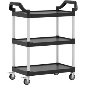 vidaXL 3-Tier Trolley - Black - Kitchen Storage & Serving Cart vidaXL 3-Tier Trolley - Black - Kitchen Storage & Serving Cart