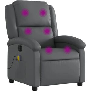 Fauteuil de massage gris vidaXL - Reclinable en similpelle Fauteuil de massage gris vidaXL - Reclinable en similpelle