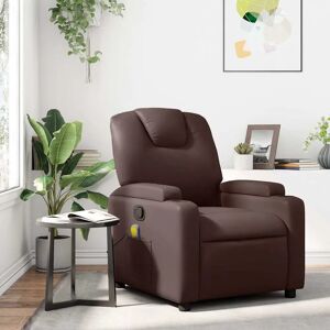 Sillón de Masaje Reclinable MAISONCHIC - Cuero Sintético - Marrón Sillón de Masaje Reclinable MAISONCHIC - Cuero Sintético - Marrón
