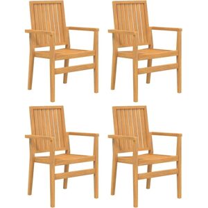 VIDAXL Garden Dining Set - Solid Teak Wood - 5 Pieces VIDAXL Garden Dining Set - Solid Teak Wood - 5 Pieces