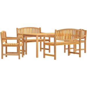 vidaXL Gartentisch-Set - Teak 6 Sitzplätze vidaXL Gartentisch-Set - Teak 6 Sitzplätze