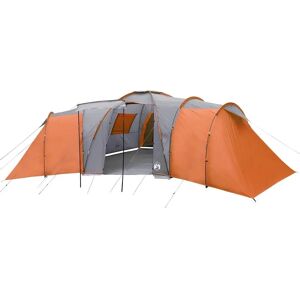 vidaXL Family Dome Tent Waterproof 12-Person Grey-Orange vidaXL Family Dome Tent Waterproof 12-Person Grey-Orange