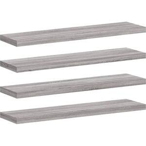 vidaXL Wall Shelves Grey Sonoma 4 pcs Engineered Wood - Wall Shelves vidaXL Wall Shelves Grey Sonoma 4 pcs Engineered Wood - Wall Shelves