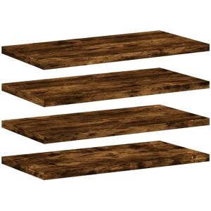 vidaXL Wall Shelves Floating Shelf Wall Rack 4 pcs Smoked Oak - Wall Shelves vidaXL Wall Shelves Floating Shelf Wall Rack 4 pcs Smoked Oak - Wall Shelves