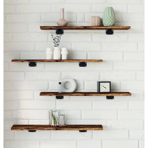 vidaXL Wall Shelves Floating Shelf Wall Rack - Smoked Oak - 4 pcs - 60x10x1.5 cm - Engineered Wood vidaXL Wall Shelves Floating Shelf Wall Rack - Smoked Oak - 4 pcs - 60x10x1.5 cm - Engineered Wood