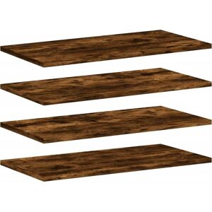 vidaXL Wall Shelves Set of 4 Smoked Oak 60x20x1.5 cm - Wall Shelves vidaXL Wall Shelves Set of 4 Smoked Oak 60x20x1.5 cm - Wall Shelves