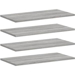 vidaXL Wall Shelves - 4 pcs Grey Sonoma Engineered Wood - Wall Shelves vidaXL Wall Shelves - 4 pcs Grey Sonoma Engineered Wood - Wall Shelves