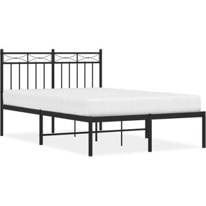 vidaXL Bettgestell - 135x190 cm Schwarz mit Kopfteil vidaXL Bettgestell - 135x190 cm Schwarz mit Kopfteil