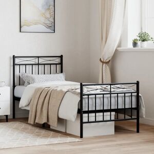 vidaXL Metal Bed Frame Black 75x190cm - Bed Frame vidaXL Metal Bed Frame Black 75x190cm - Bed Frame