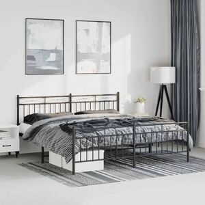 vidaXL Metal Bed Frame Black 193x203 cm - Bed Frame vidaXL Metal Bed Frame Black 193x203 cm - Bed Frame