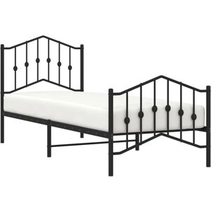vidaXL Metal Bed Frame with Headboard & Footboard - Bed Frame - Metal - Black - 80x200 cm vidaXL Metal Bed Frame with Headboard & Footboard - Bed Frame - Metal - Black - 80x200 cm