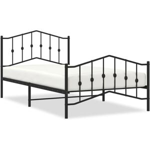 vidaXL Metal Bed Frame Black 107x203cm - Bed Frame vidaXL Metal Bed Frame Black 107x203cm - Bed Frame