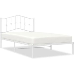 vidaXL Sengesæt Hvid - Metal, 107x203 cm, med hovedgærde vidaXL Sengesæt Hvid - Metal, 107x203 cm, med hovedgærde