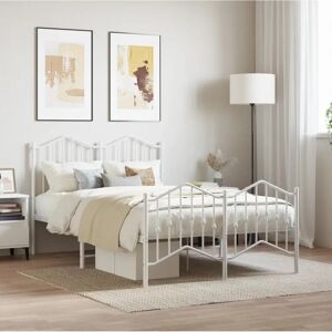 vidaXL Metal Bed Frame White - 120x200cm Bed Base vidaXL Metal Bed Frame White - 120x200cm Bed Base