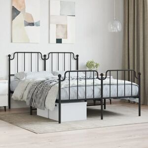 vidaXL 140x190cm Metal Bed Frame with Headboard & Footboard - Bed Frame vidaXL 140x190cm Metal Bed Frame with Headboard & Footboard - Bed Frame