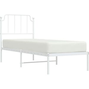 vidaXL Metal Bed Frame - 75x190 - White - Bed Base vidaXL Metal Bed Frame - 75x190 - White - Bed Base