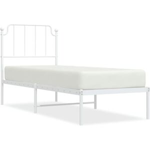 VidaXL Bettgestell Weiß 150x200 cm - Metall, Unterstützung 150x200, Einfacher Aufbau VidaXL Bettgestell Weiß 150x200 cm - Metall, Unterstützung 150x200, Einfacher Aufbau