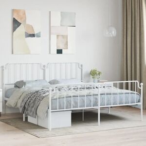 vidaXL Metal Bed Frame White 183x213 cm - Bed Type vidaXL Metal Bed Frame White 183x213 cm - Bed Type