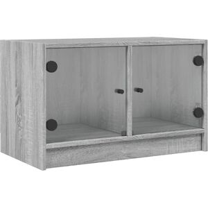 vidaXL TV Cabinet with Glass Doors Grey Sonoma - TV Cabinet vidaXL TV Cabinet with Glass Doors Grey Sonoma - TV Cabinet