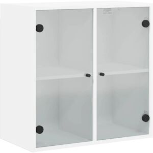 vidaXL Wall Cabinet with Glass Doors White - Wall Storage Cabinet vidaXL Wall Cabinet with Glass Doors White - Wall Storage Cabinet