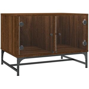 Masă de cafea cu uși din sticlă stejar maro - Masă de cafea Masă de cafea cu uși din sticlă stejar maro - Masă de cafea