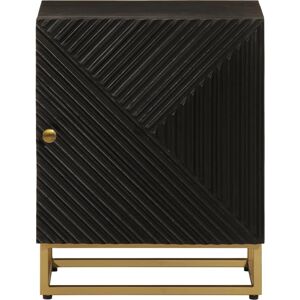 vidaXL Bedside Cabinet 40x30x50 cm Black Solid Wood Mango and Iron - Bedside Cabinet vidaXL Bedside Cabinet 40x30x50 cm Black Solid Wood Mango and Iron - Bedside Cabinet