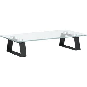 vidaXL Monitor Stand Black 40x20x8 cm Tempered Glass and Metal - Monitor Stand vidaXL Monitor Stand Black 40x20x8 cm Tempered Glass and Metal - Monitor Stand