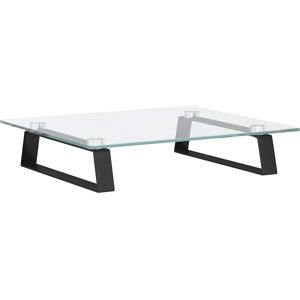 vidaXL Monitor Stand Black 40x35x8 cm Tempered Glass and Metal - Monitor Stand vidaXL Monitor Stand Black 40x35x8 cm Tempered Glass and Metal - Monitor Stand