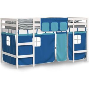 vidaXL Kids' Loft Bed with Curtains - Blue - Kids' Loft Bed vidaXL Kids' Loft Bed with Curtains - Blue - Kids' Loft Bed