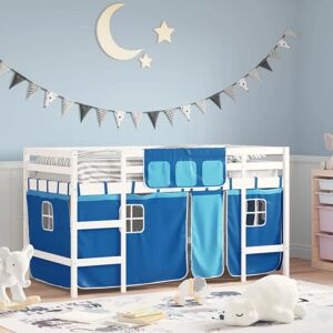 vidaXL Kids' Loft Bed with Curtains Blue - Kids Bed vidaXL Kids' Loft Bed with Curtains Blue - Kids Bed