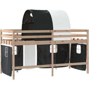vidaXL Kids' Loft Bed with Tunnel - Black & White, 90x190 cm vidaXL Kids' Loft Bed with Tunnel - Black & White, 90x190 cm