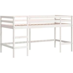 vidaXL Kids Bed White Pine Wood Loft with Ladder - Kids Bed vidaXL Kids Bed White Pine Wood Loft with Ladder - Kids Bed